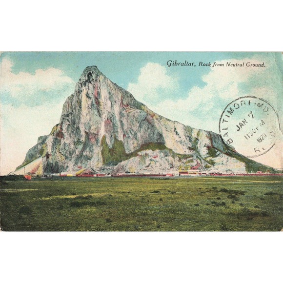 Other - Vintage Gibraltar Postcard Rock from Neutral Ground 1919 Postmark Millar & Lang
